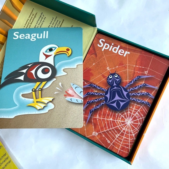 Lot of 2 Usborne Animal Stencil Cards And Salish Sea Flash Cards Educational - Picture 7 of 12